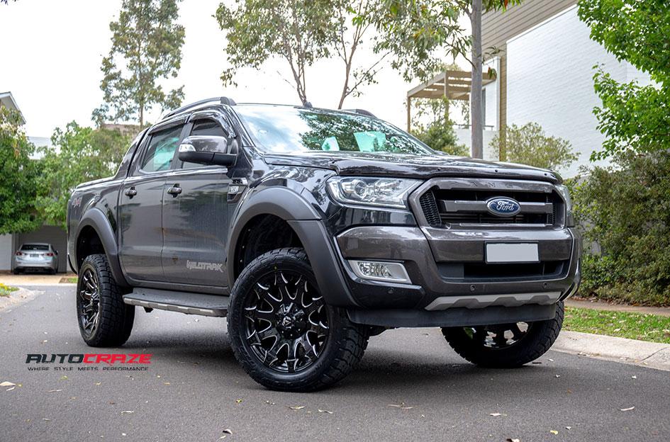 FORD RANGER BATTLE AXE GLOSS BLACK MILLED ACCENTS